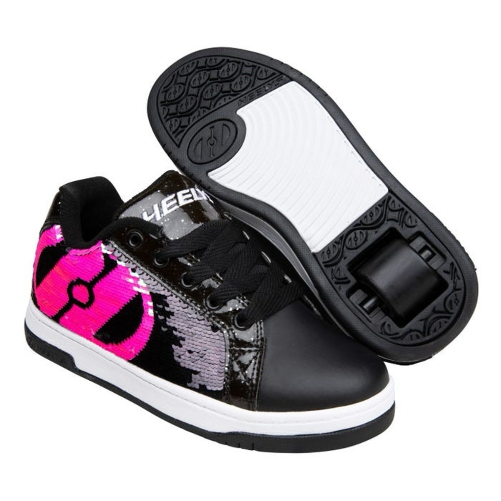 Heelys Black and Pink Sequin Sneakers